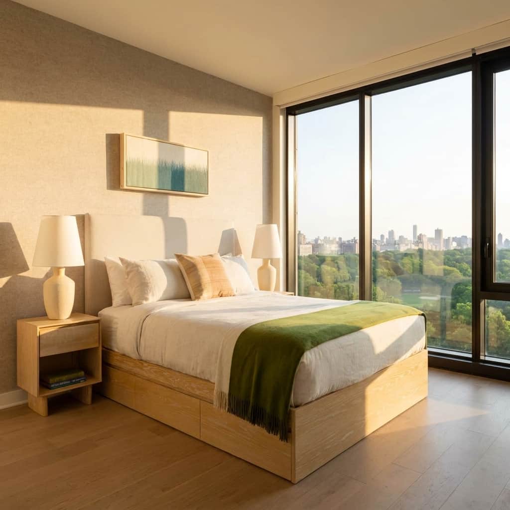 Modern furnished bedroom